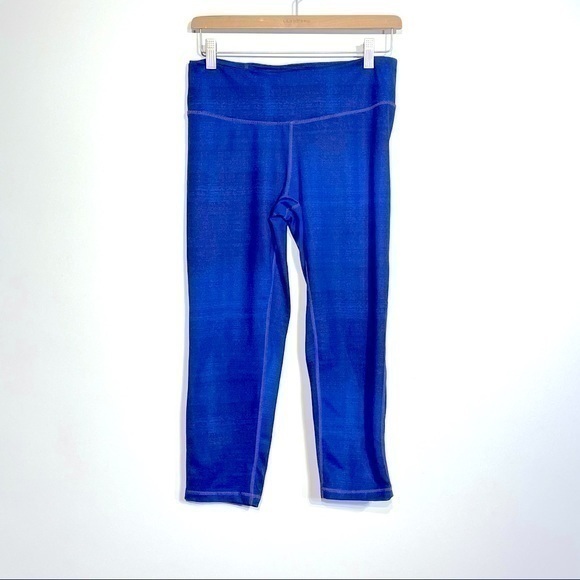 Tangerine Capri Leggings Blue Medium Cropped Workout Pants Womens Summer - Picture 1 of 6